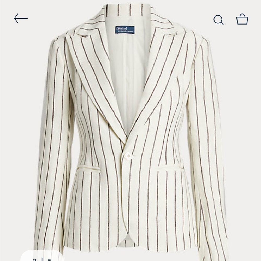 Polo by Ralph Lauren White and Black Striped Blazer